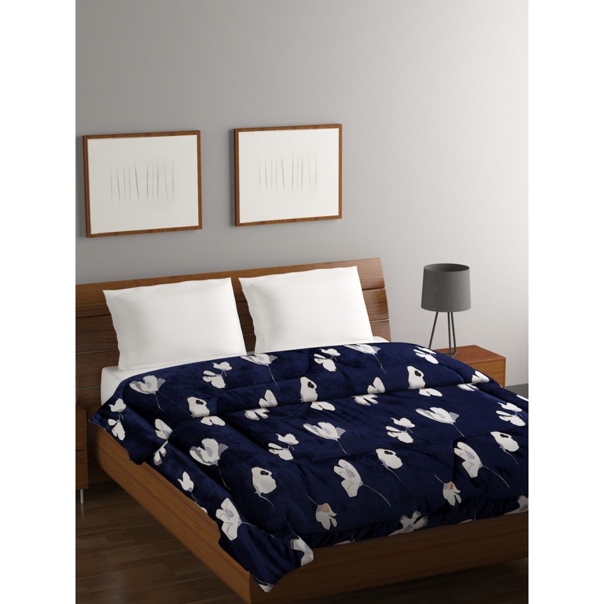 Bombay Dyeing 795 GSM 100 Polyester Blue Juniper Double Comforter Buy