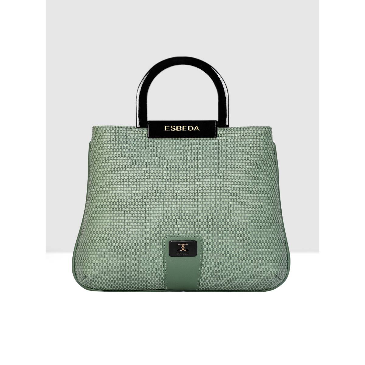 ESBEDA Green Color Woven Mini Texture Handbag for Women