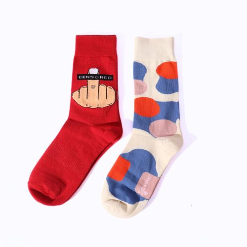 Thela Gaadi Censored Abstract Printed Socks (Pack of 2)
