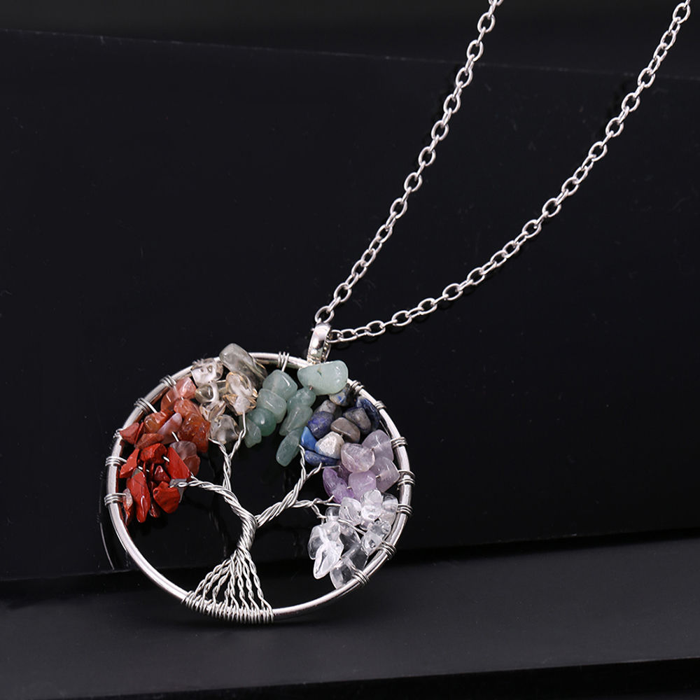 Crystal Seven Chakra Tree Of Life Necklace, For Jewelry at Rs 50/piece in  Khambhat