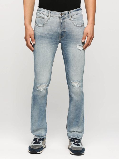 Pepe Jeans Cash Light Blue Mid Rise Straight Fit Jeans