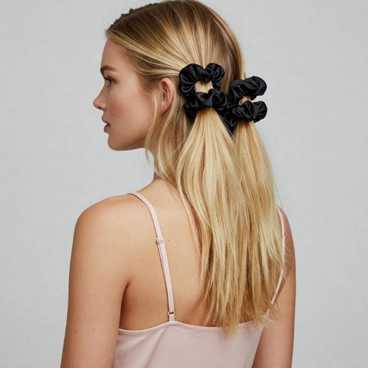 Mueras Satin Silk Scrunchies Hair Accessories (Pack Of 4)