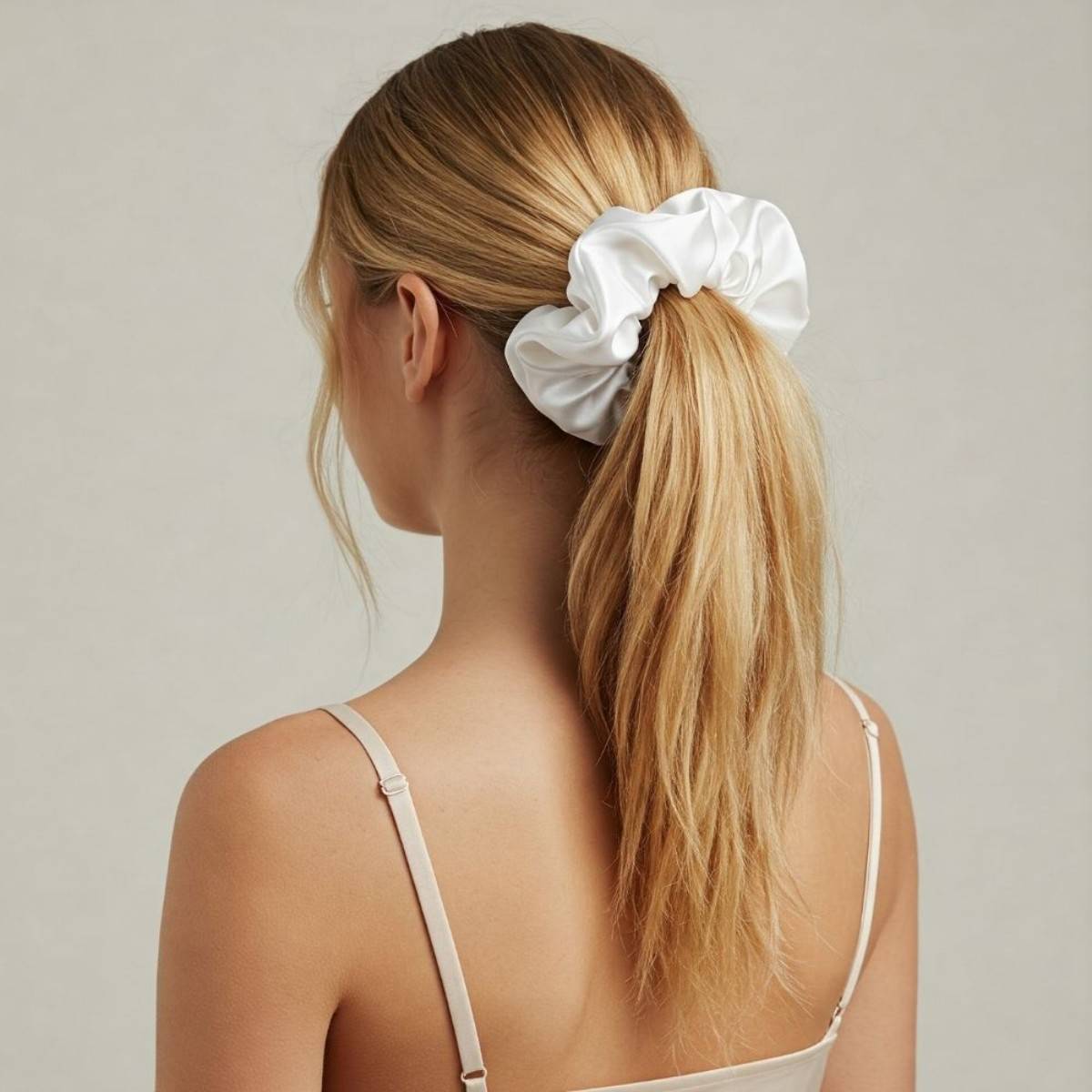 Mueras White Oversized Scrunchie
