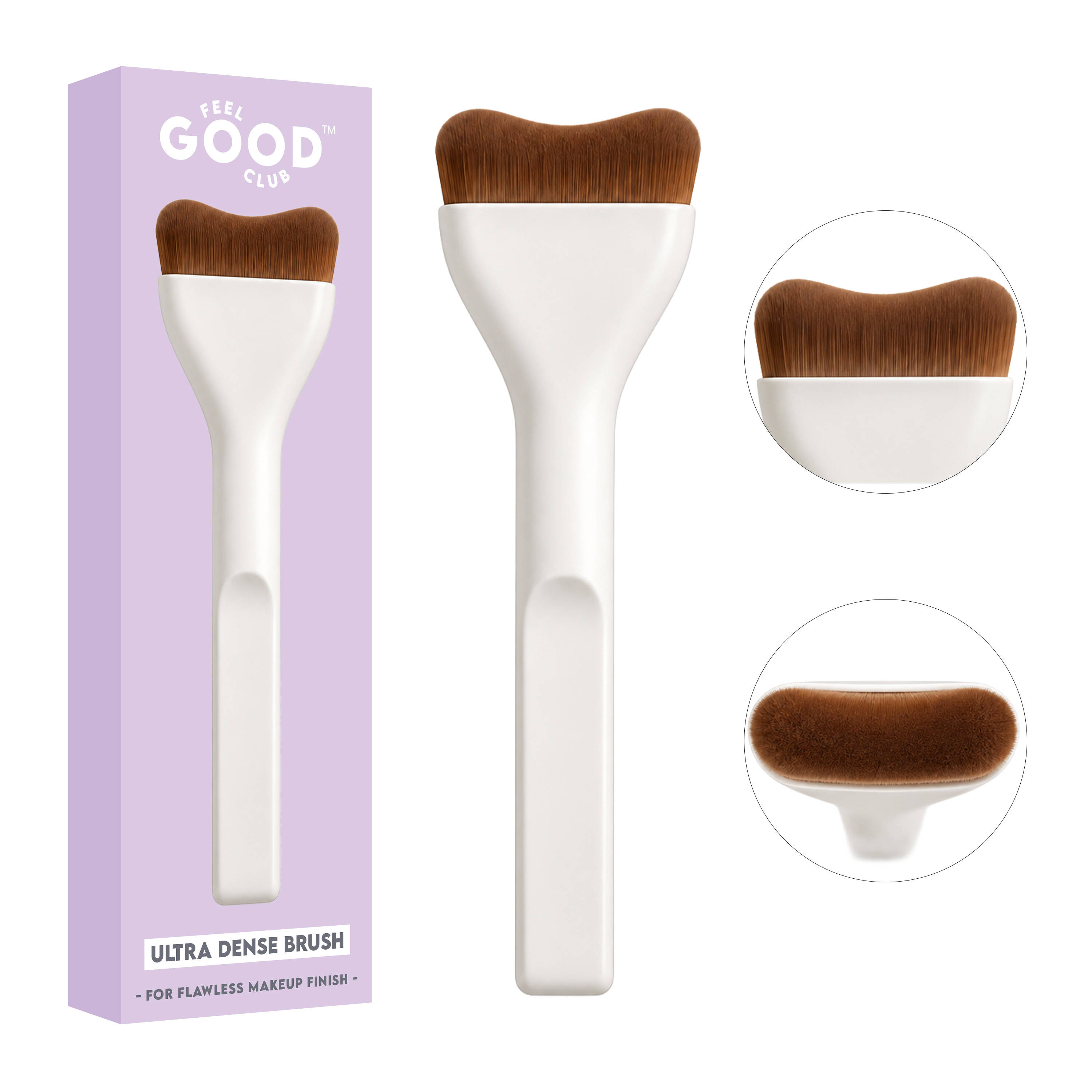 Feel Good Club Foundation Brush - Face Makeup Applicator & Blender For Skin Tint BB CC Cream Cushion