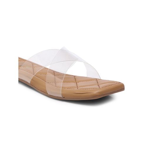 Buy Gnist Beige Transparent Flats Online - Main Image