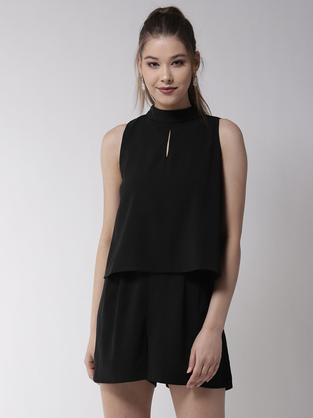 black floaty playsuit