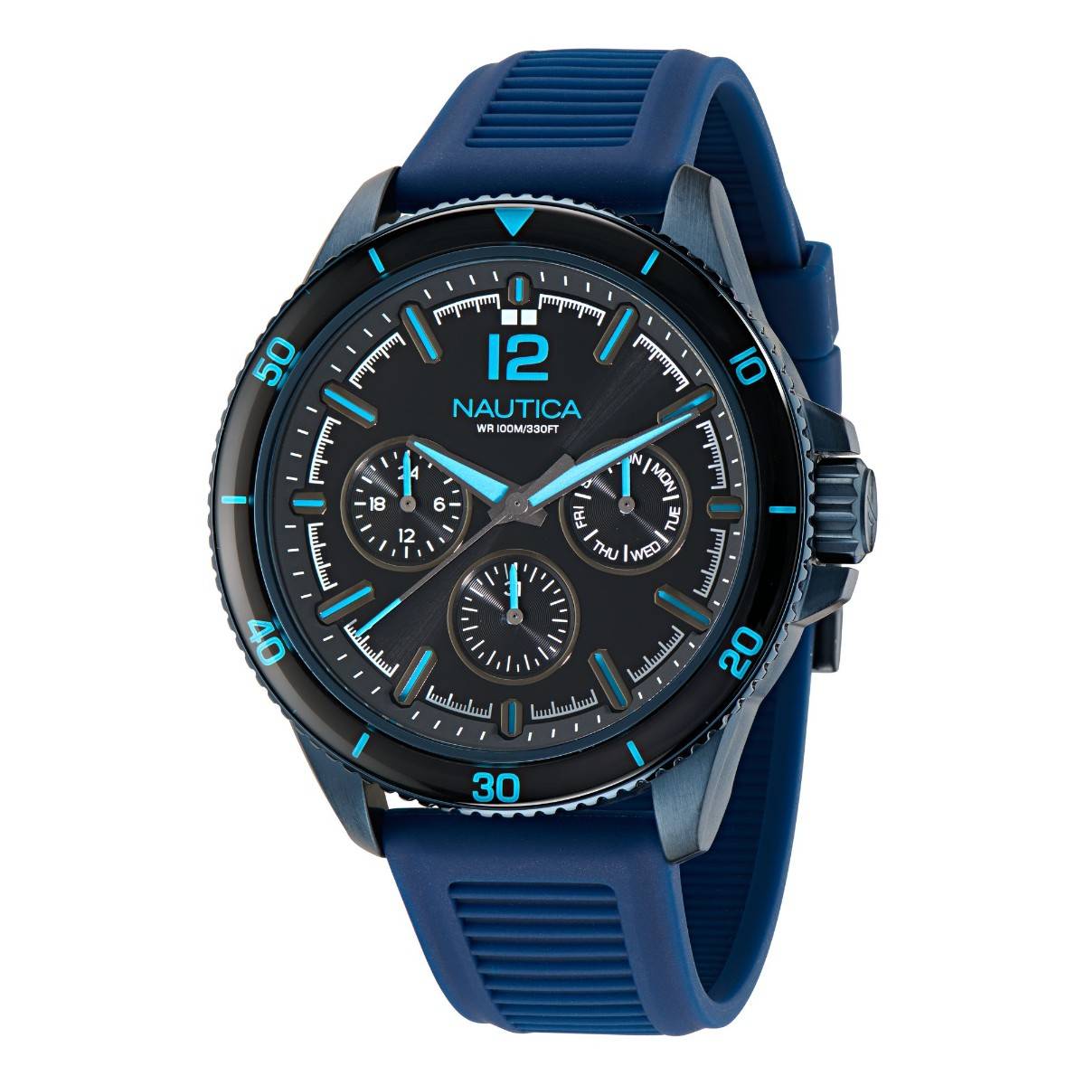 Nautica Men Nct Windrose Black Round Dial Analog Watch - NAPWRS401 (M)