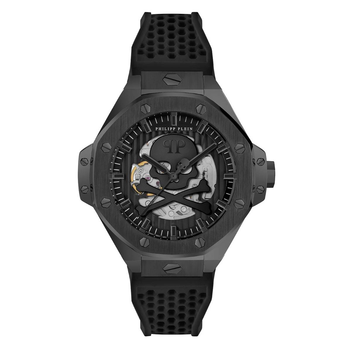 Philipp Plein Men Skeleton Royal Black Round Dial Analog Watch - PWPFA0924 (M)