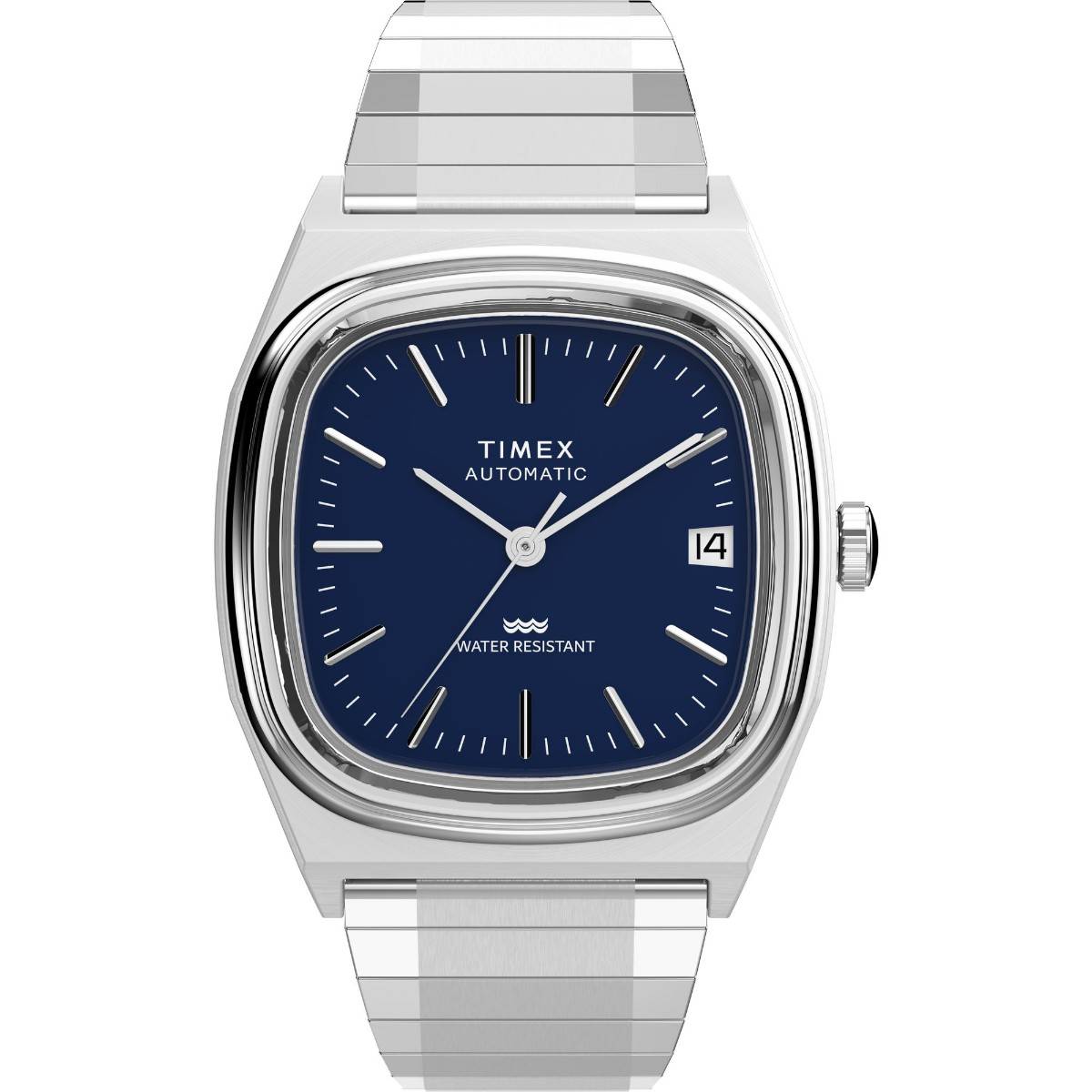 Timex Q Rectangle 21mm Blue Dial Mechanical Automatic Men Watch - TW2Y07400UJ