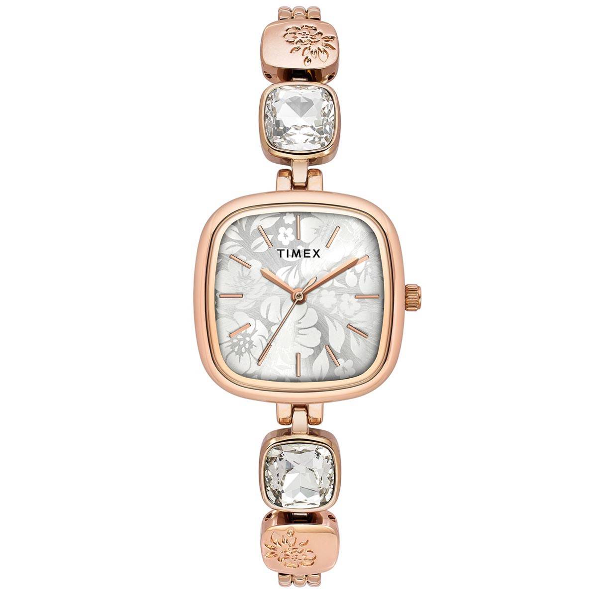 Timex Fria Square 27mm Silver Dial Analog Women Watch - TWEL21001