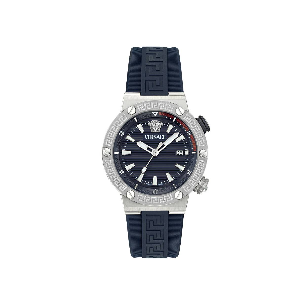 Versace Men Greca Logo Diver Blue Round Dial Analog Watch - VE8G00124 (M)