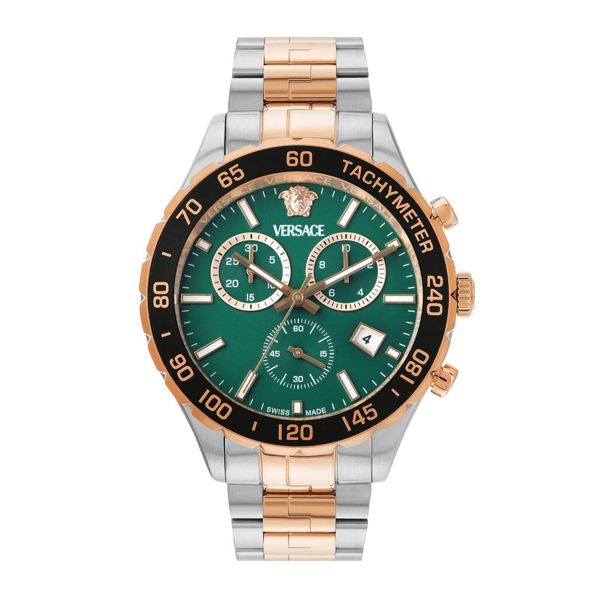 Versace Men New Hellen.Chr Green Round Dial Analog Watch - VEPCA0424 (M)