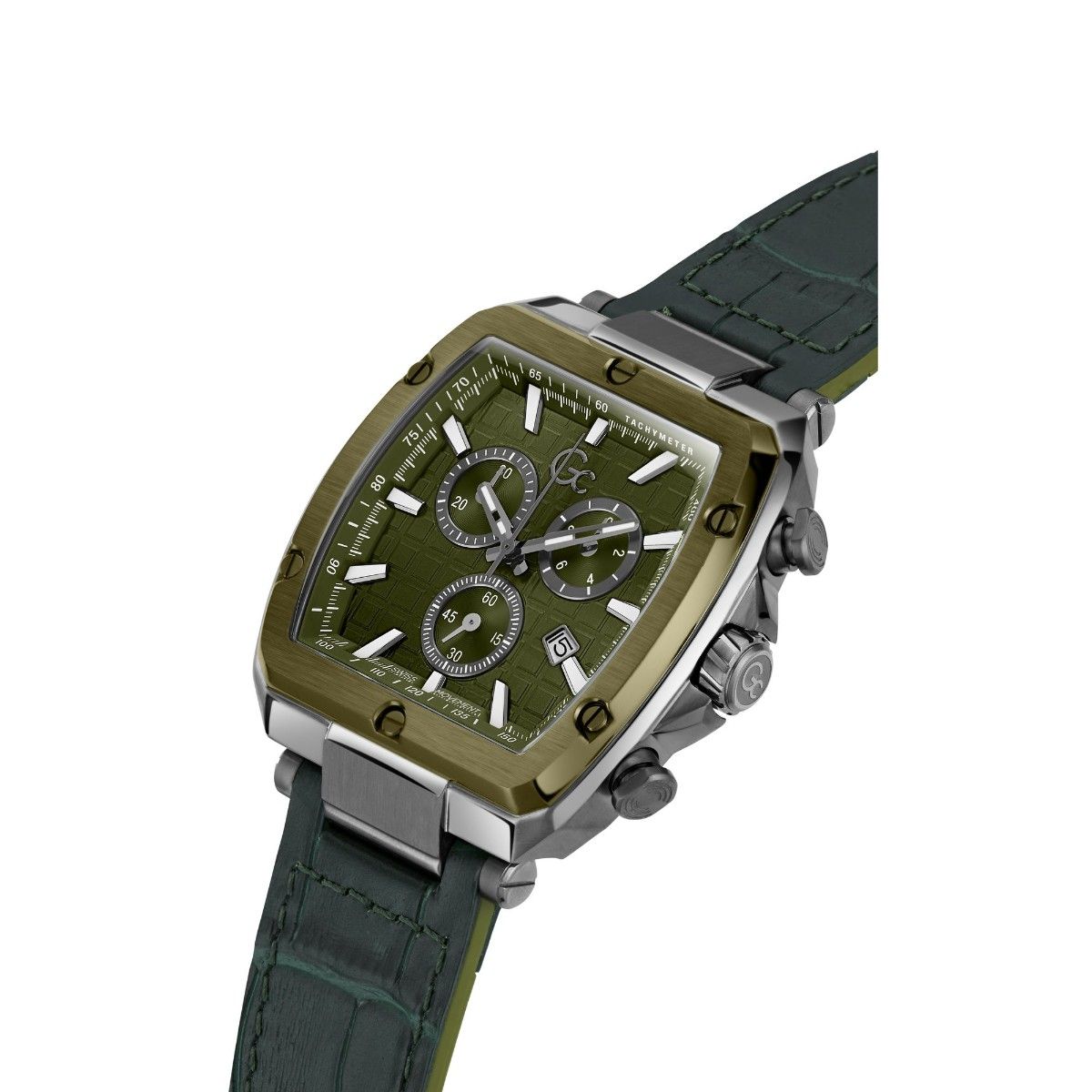 Buy GC Men Spirit Tonneau Green Rectangular Dial Analog Watch