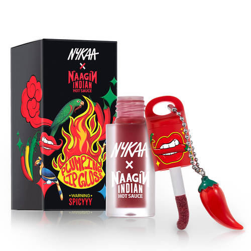 Nykaa Cosmetics X Naagin Hot Sauce Plumping Lip Gloss (Maroon, 1.5ml) At Nykaa, Best Beauty Products Online