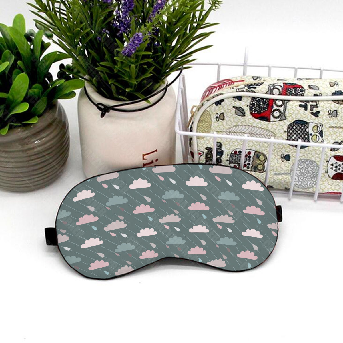 Crazy Corner Dark Grey Clouds Eye Mask Printed Eye Mask/sleep Mask/eye