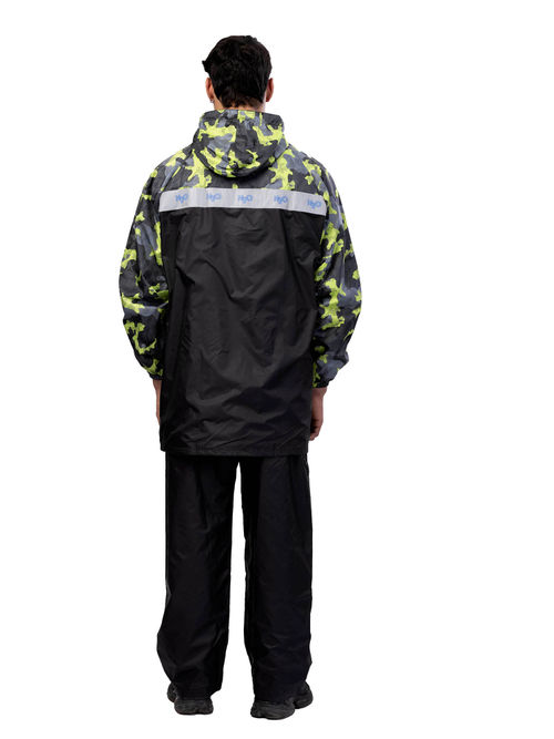 Buy Reliable Rainwear Men Black H2O Dynamic Camouflage Raincoat - Main Image