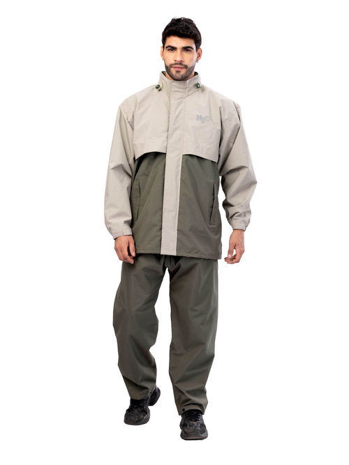 Buy Reliable Rainwear Men Olive H2O Signature Raincoat with Pant