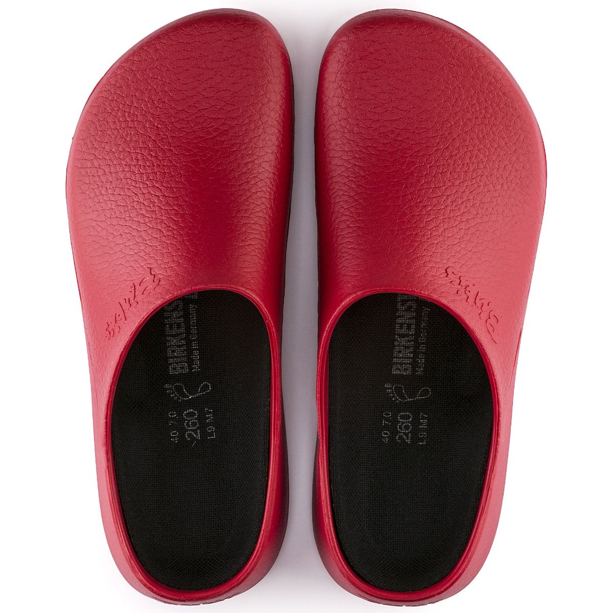 Red discount birkenstock clogs