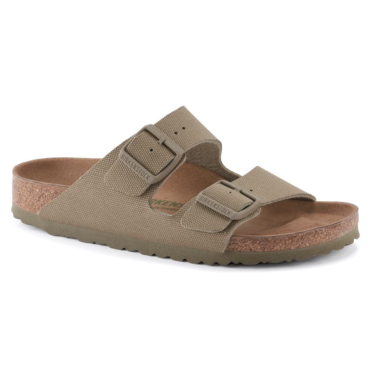 Buy Birkenstock Arizona Rivet Logo Faded Khaki Narrow Width Unisex