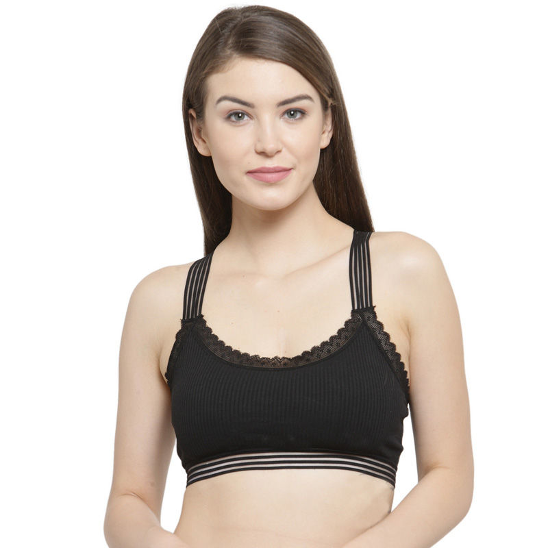 black sports bralette