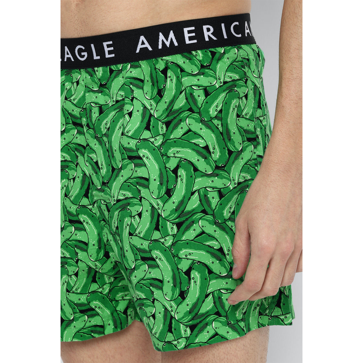 American Eagle Men Green Pickles Stretch Boxer Shorts Buy American