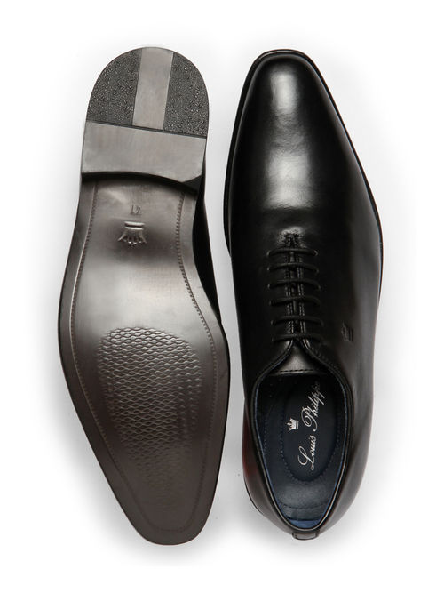 Buy Louis Philippe Men Black Leather Formal Oxford Shoes Online