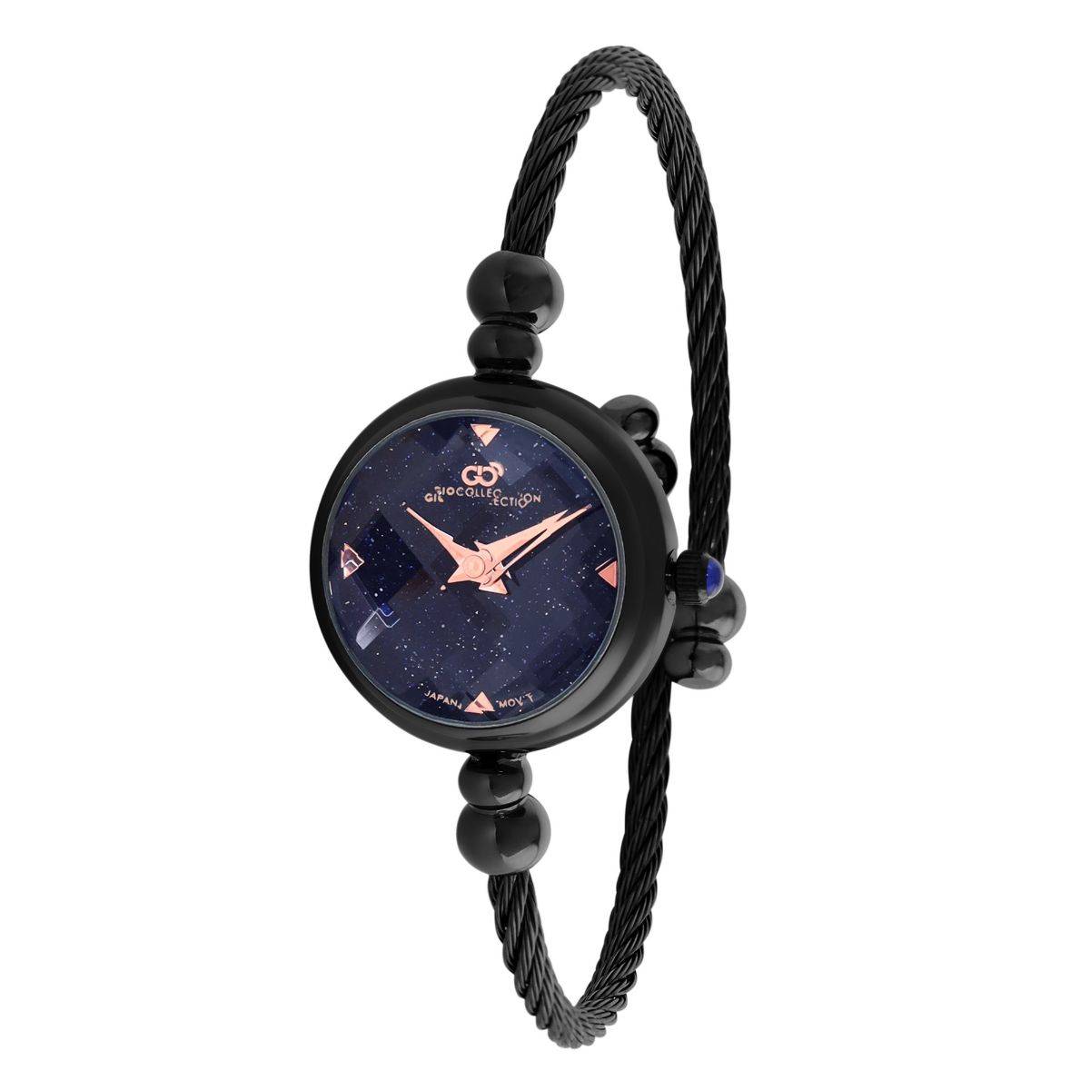 Gio Collection Analogue Black Dial Watch For Women