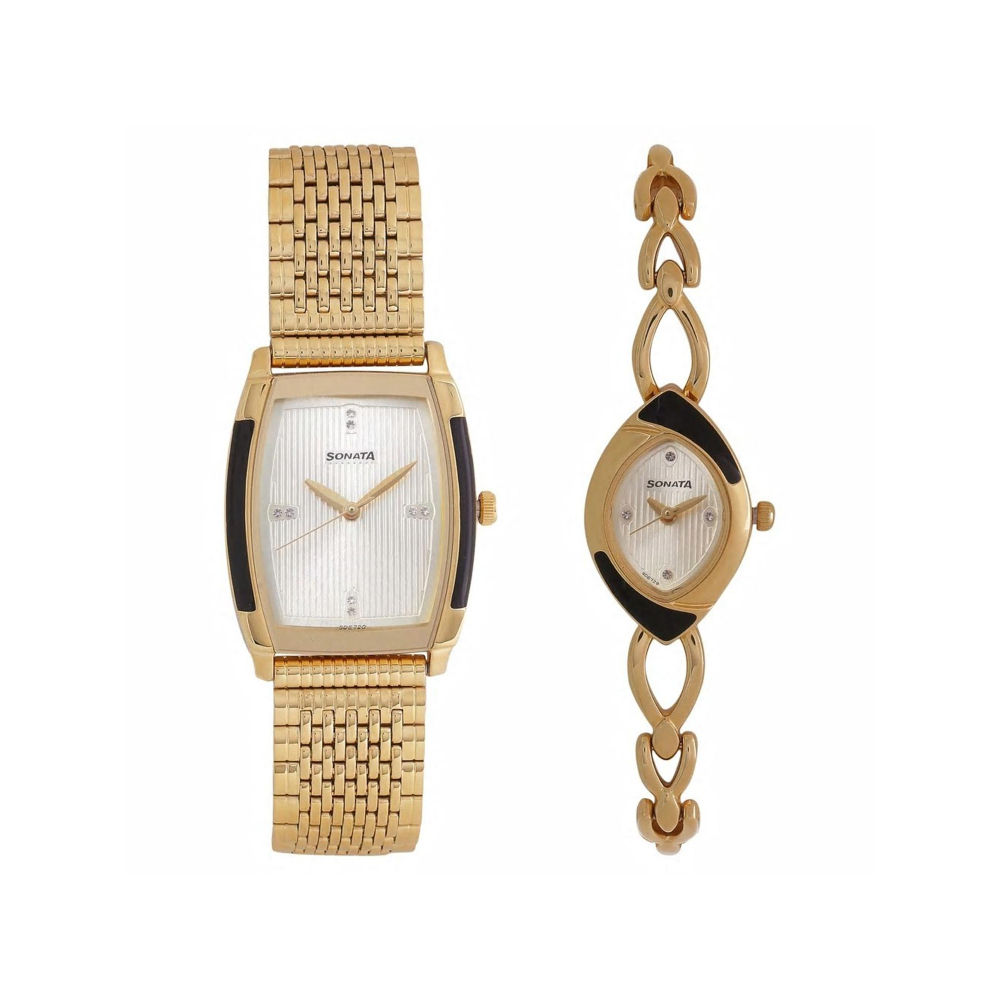 Buy Sonata NN70808069YM01 Silver Dial Analog Watch For Couple Online