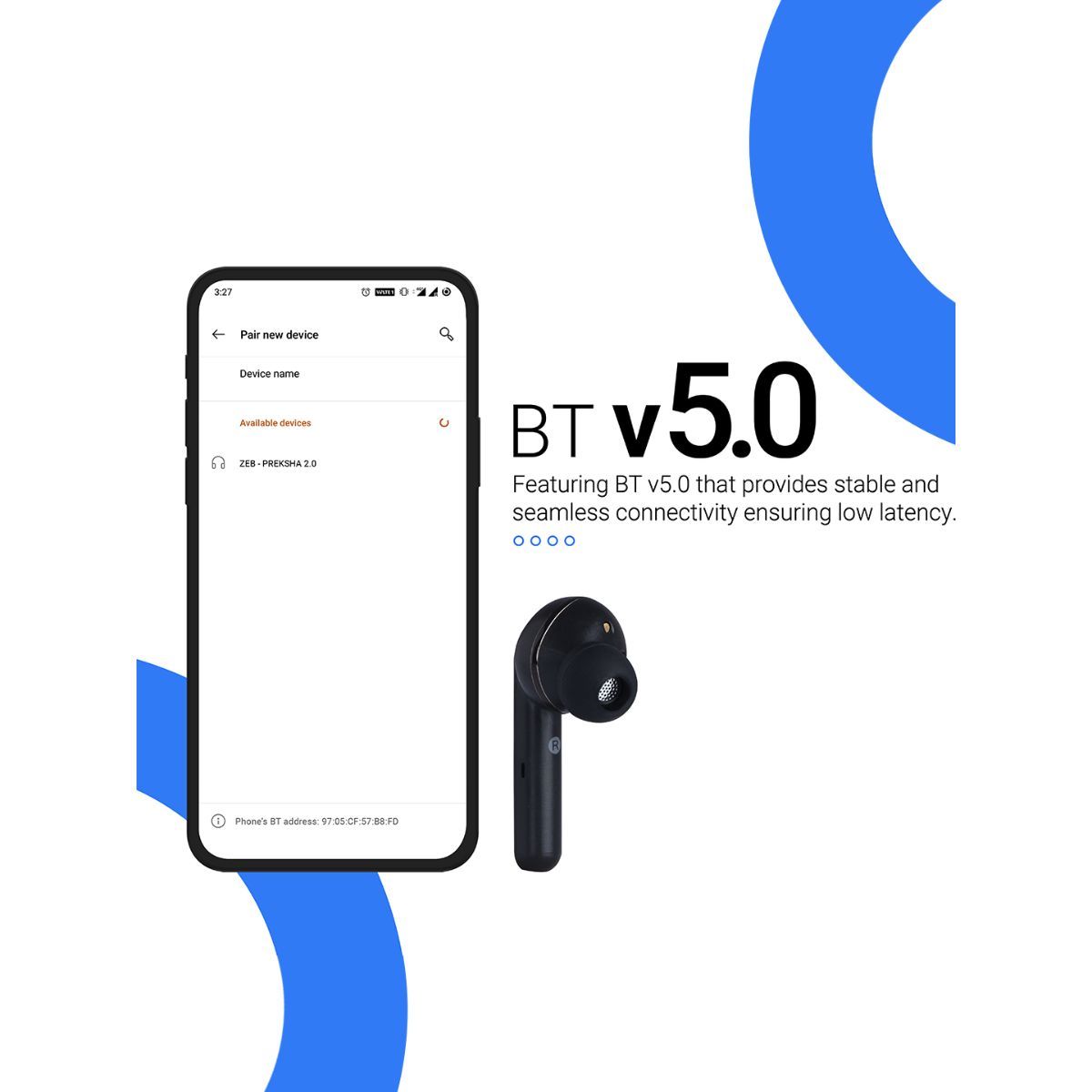 Zebronics Zeb preksha 2.0 Wireless Bt Headset Supports Voice Assistant Touch Control black