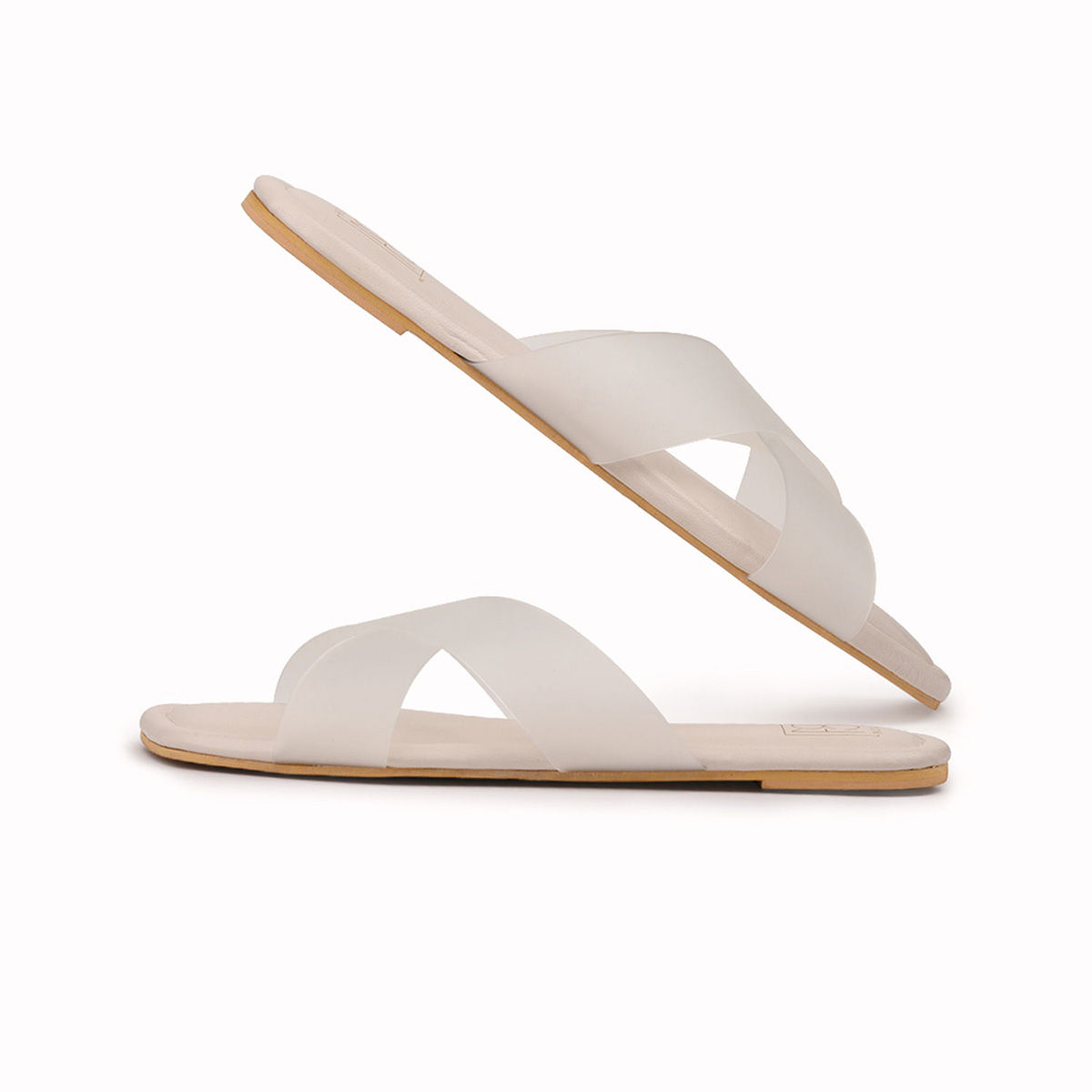 Buy Noosh Frost Criss Cross Slippers White Online