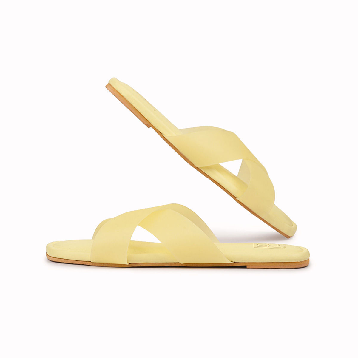 Buy Noosh Frost Criss Cross Slippers Yellow Online