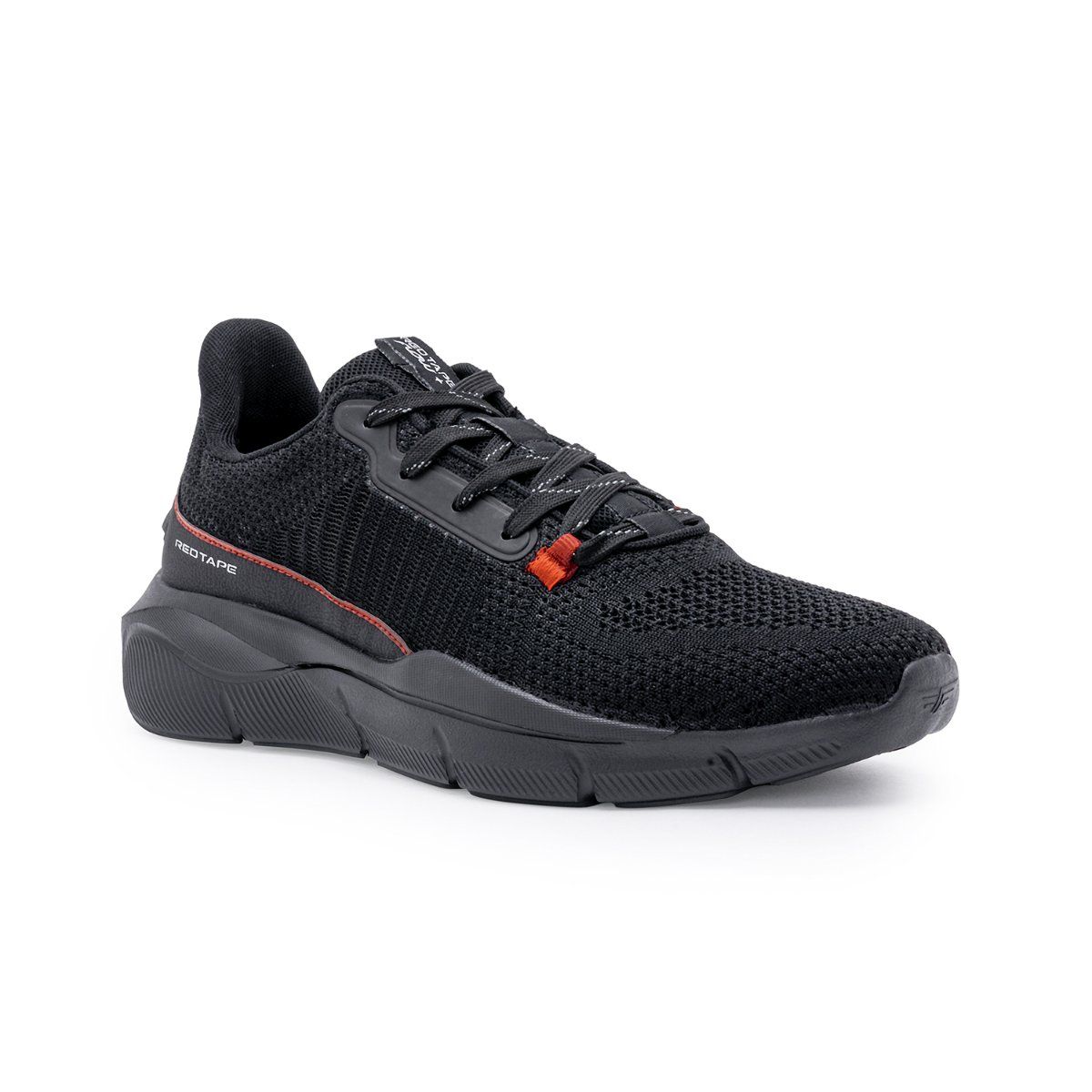 Buy Red Tape Men Textured Black Walking Shoes Online