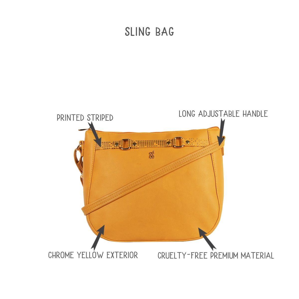 Buy Baggit Buckle Up Yellow Medium Sling Bag Online