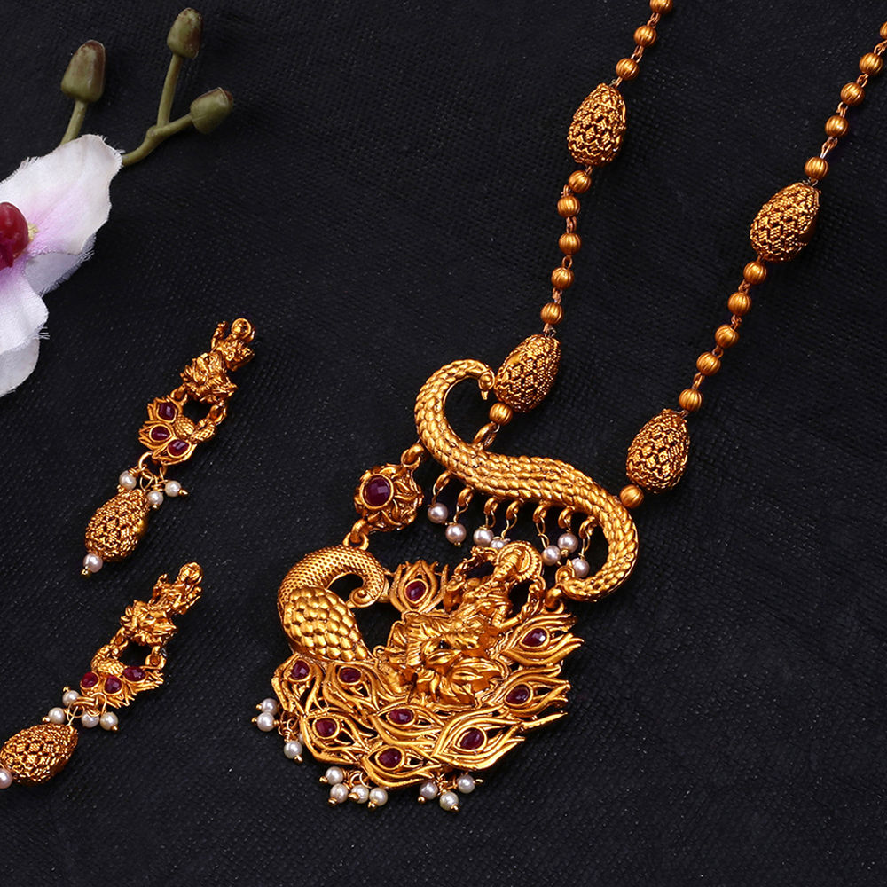 Yellow Chimes Stone Work Gold-Tone 