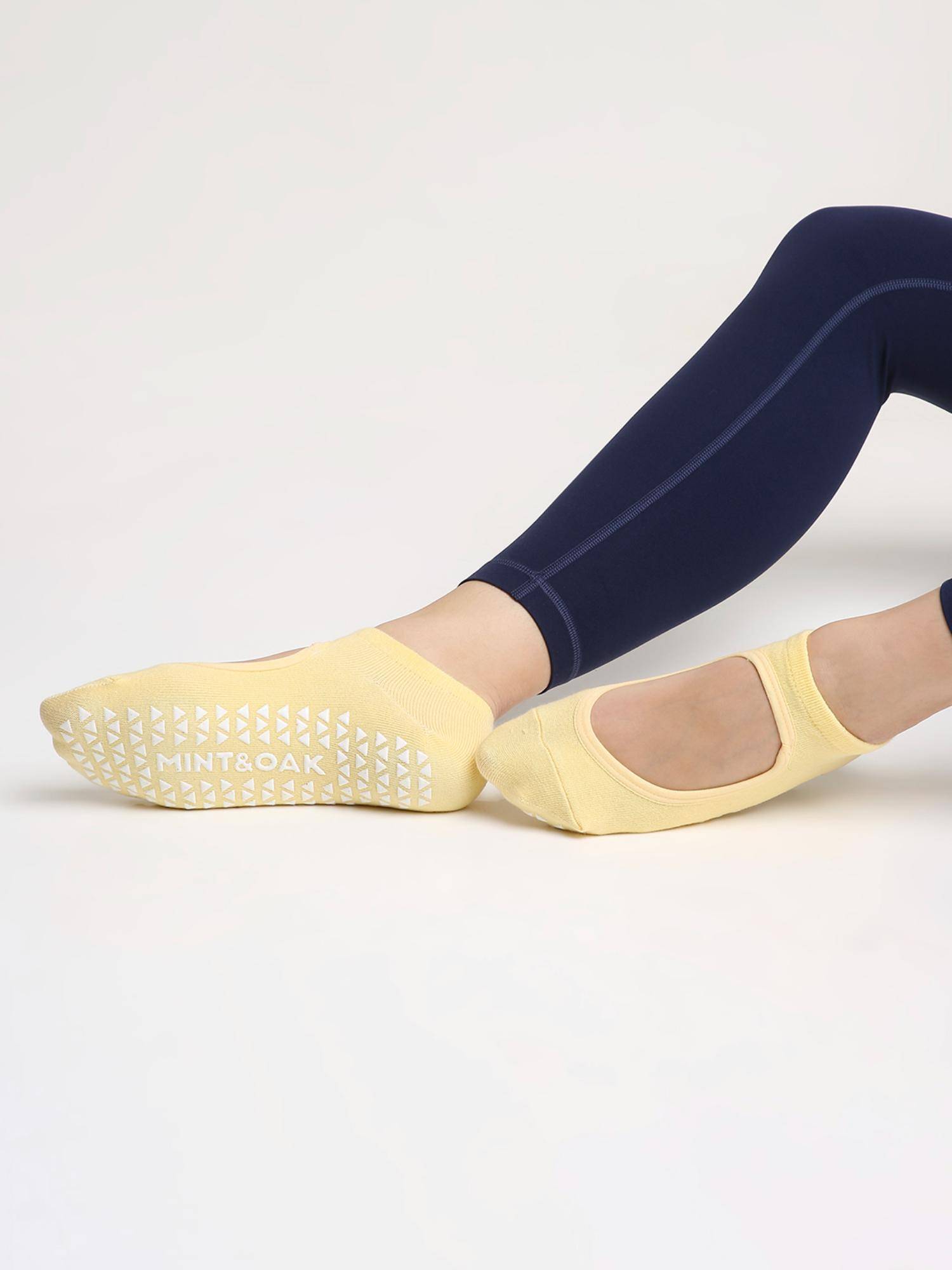 Mint & Oak Yoga And Pilates Non-Slip Socks For Women Yellow