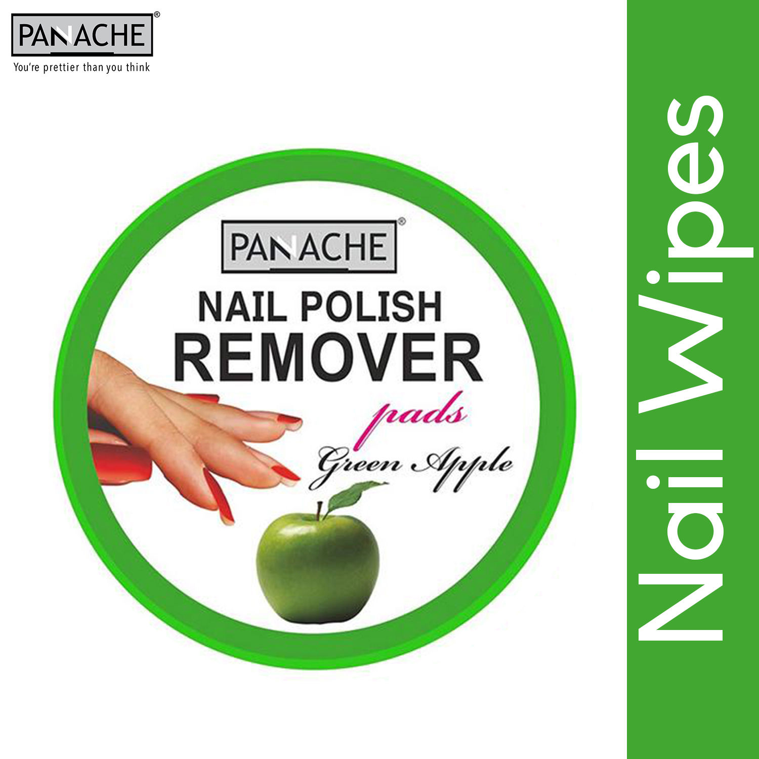 Panache Nail Polish Remover Pads - Green Apple