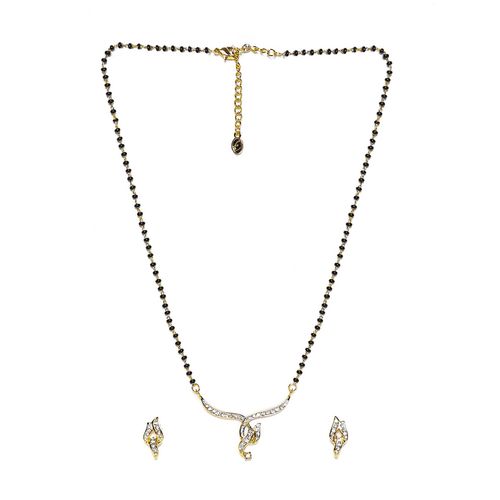 Estele Gold Plated Splice Designer Mangalsutra Necklace Set for Women