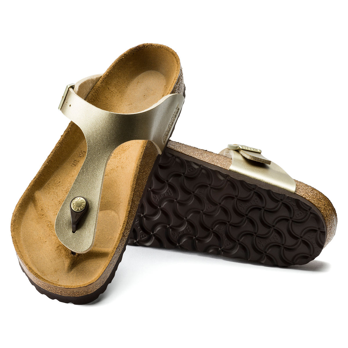 Buy Birkenstock Gizeh Birko Flor Gold Regular Widht Womens Sandals