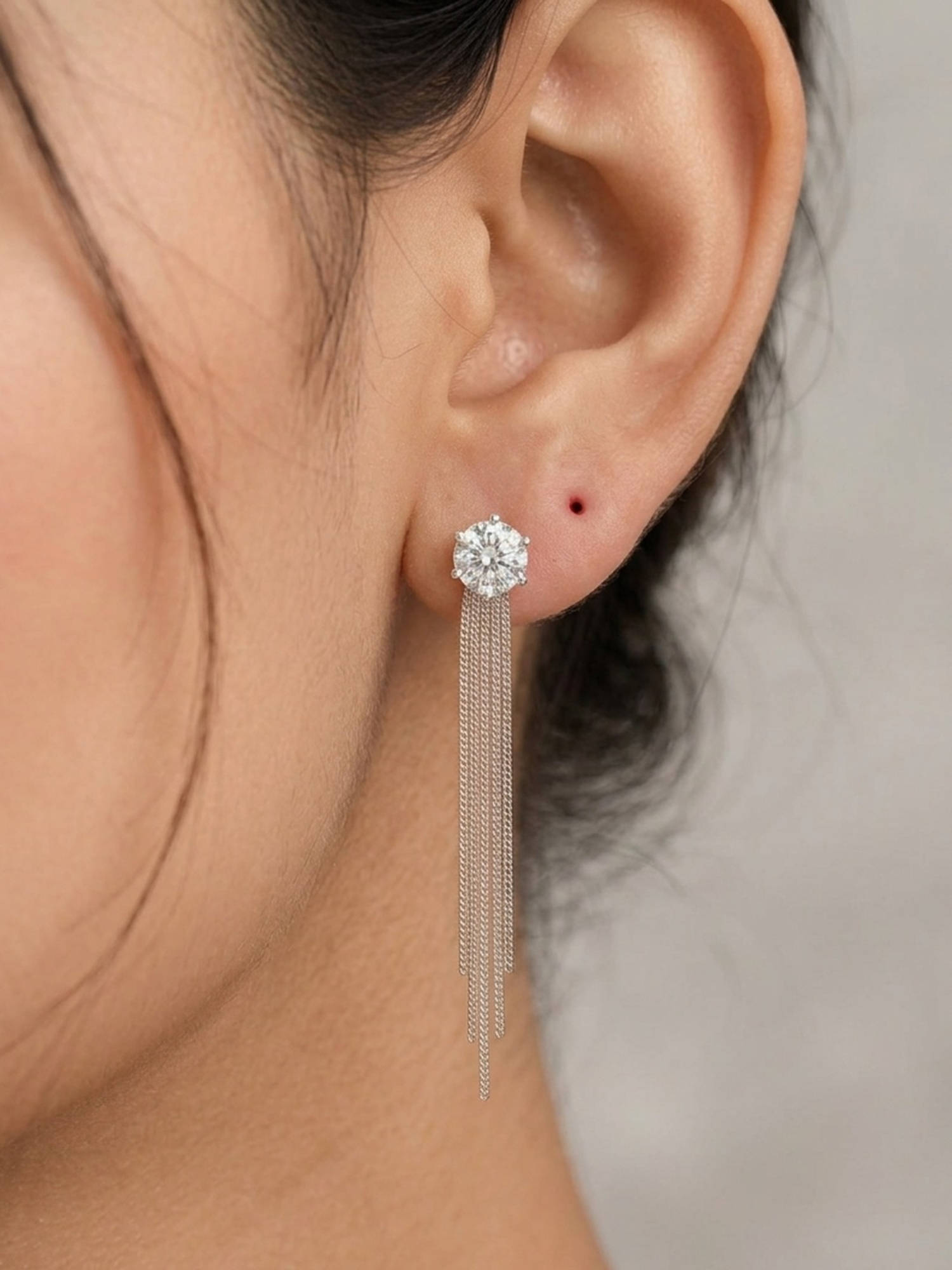 RACHIVA Women White Stones Sterling Silver Pair Of Earring