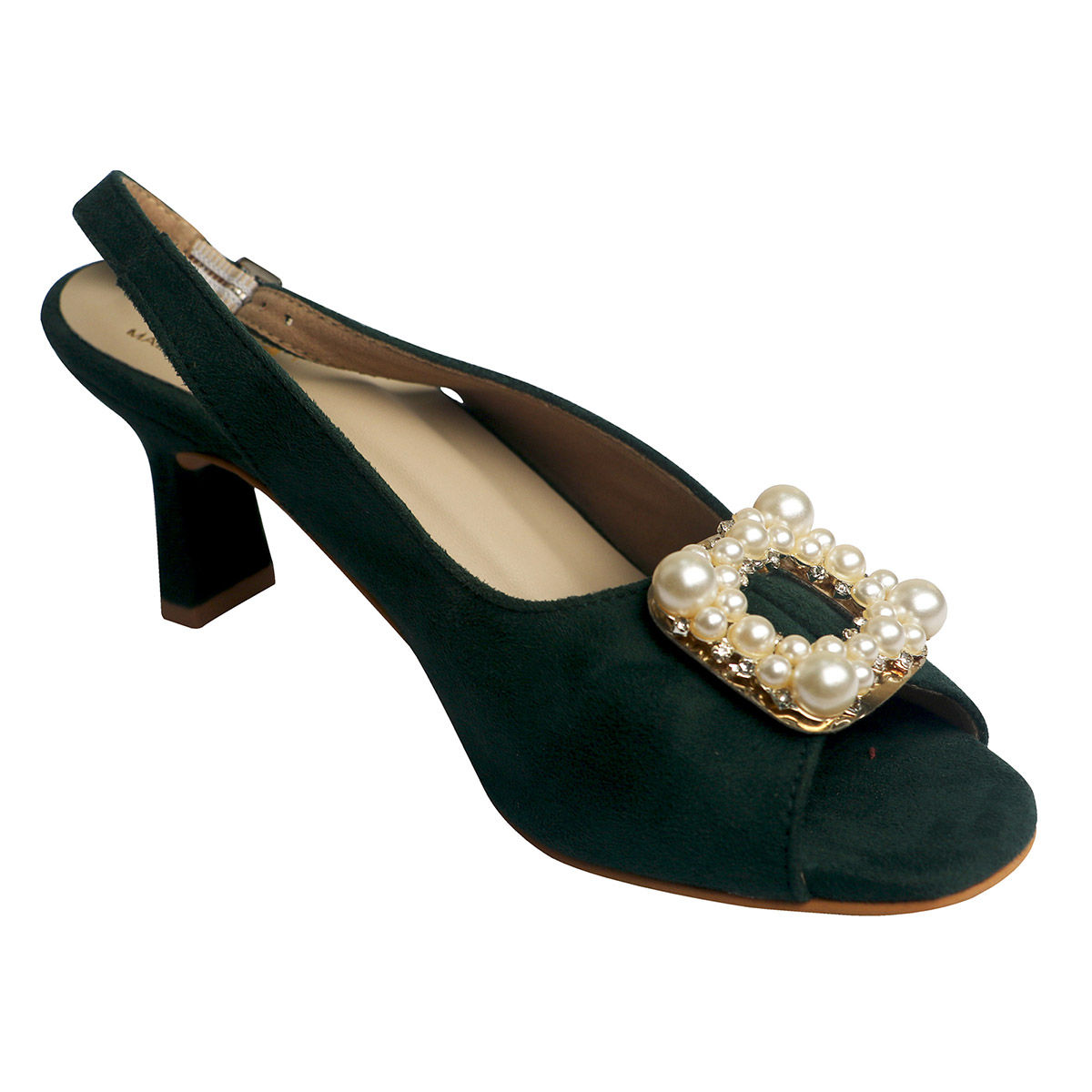 Dark green peep toe heels discount