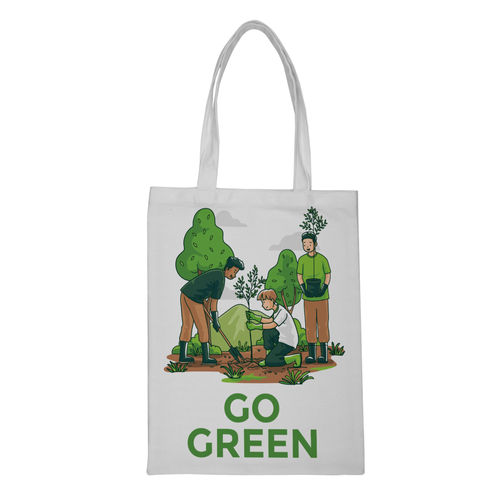 Crazy Corner Go Green Print Tote Bag