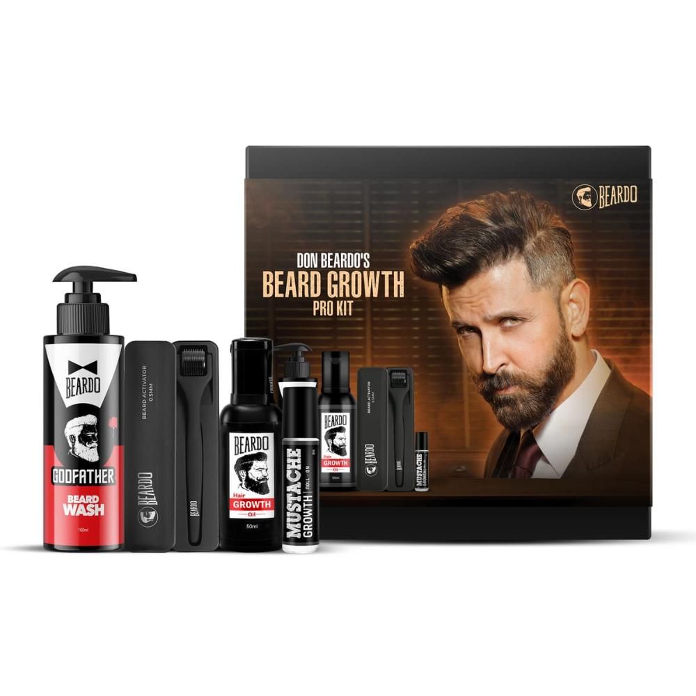 BEARDO Don Beard Growth Pro Kit for Men Beard Grooming Kit Beard Nourishment Gift Set for Men
