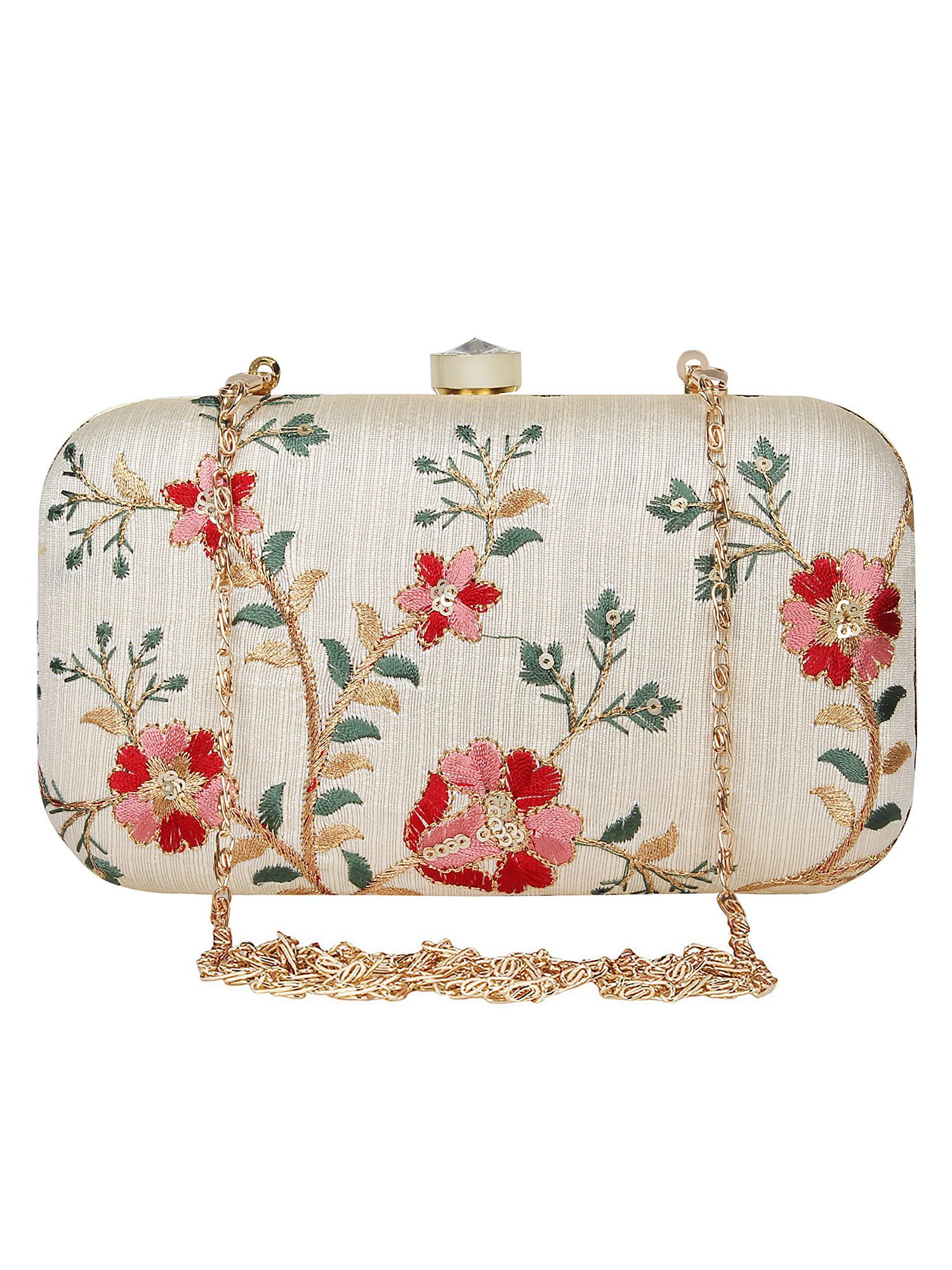 1980s Sophisticated Cream Clutch by La Regale. Perfect Neutral Evening