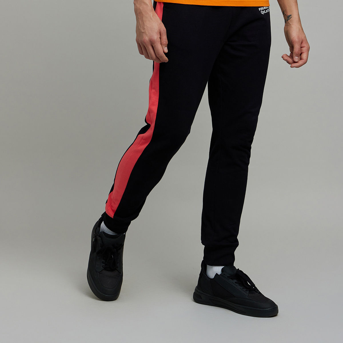 Buy CELIO Mens Fifa Black Color Block Joggers Online