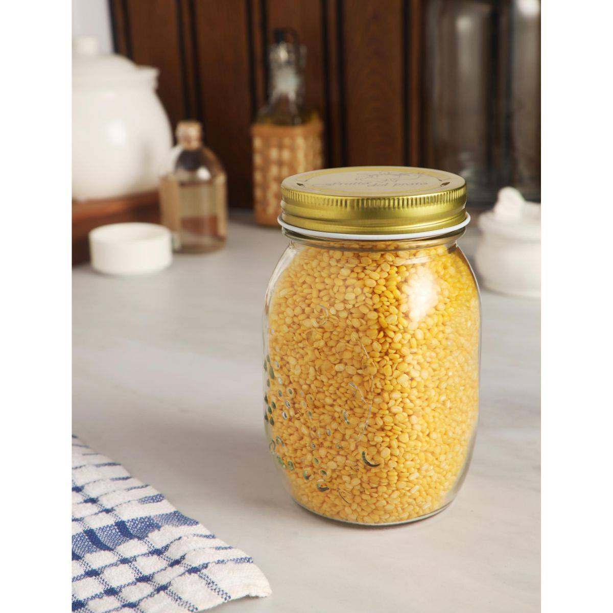 NATURALLY YOURS Glasswares Storage Jar with Tin Lid 500 Ml - Clear