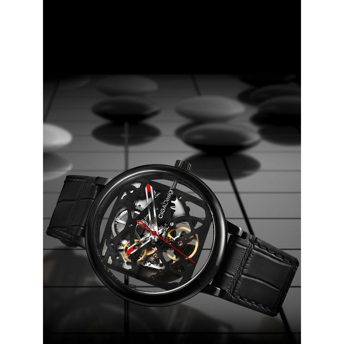 Buy CIGA DESIGN Automatic Mechanical Watch with Black Leather