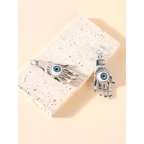 Buy SOHI Womens The Hamsa Drop Earrings Metallic Silver Online