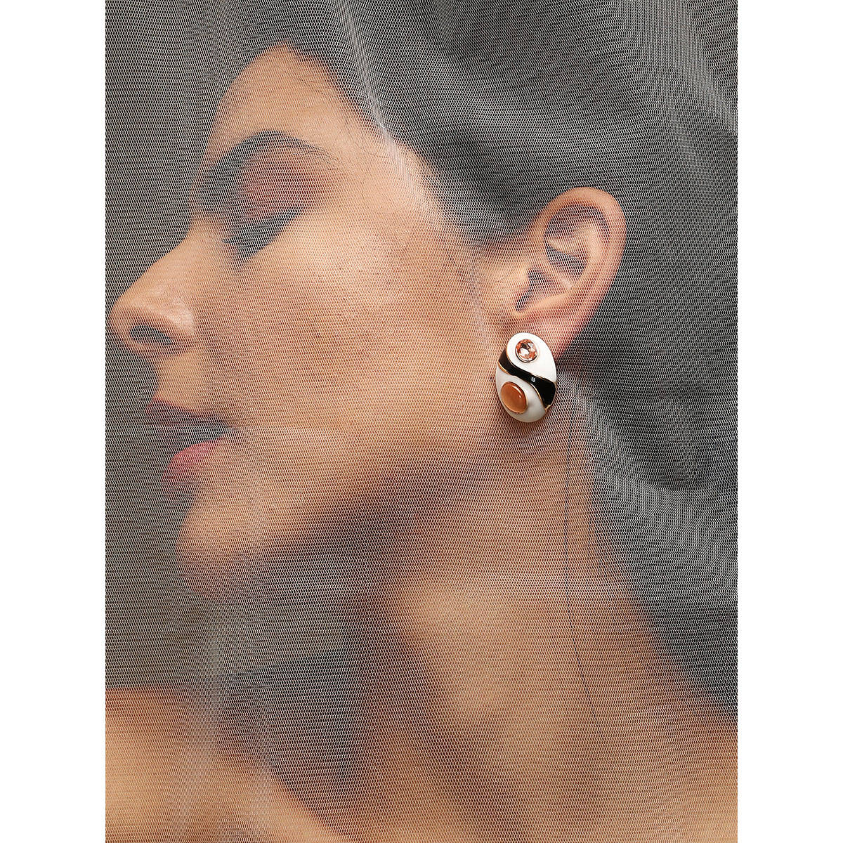 SOHI Womens The Marquess Stud Earrings - Orange