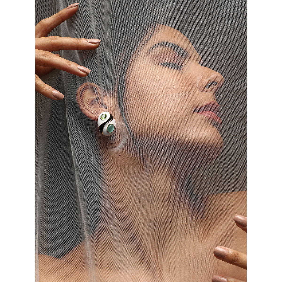 SOHI Womens The Marquess Stud Earrings - Sky Blue