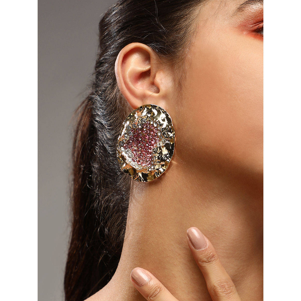 SOHI Womens The Lilypad Drop Earrings - Ballet Pink